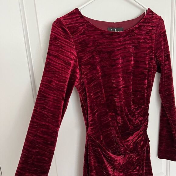 In a Gleam Burgundy Velvet Dress - Picture 3 of 7